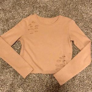 Alphalete distressed crop sweater